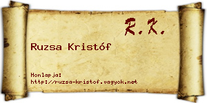 Ruzsa Kristóf névjegykártya
