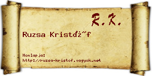 Ruzsa Kristóf névjegykártya
