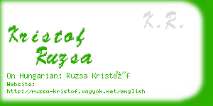 kristof ruzsa business card